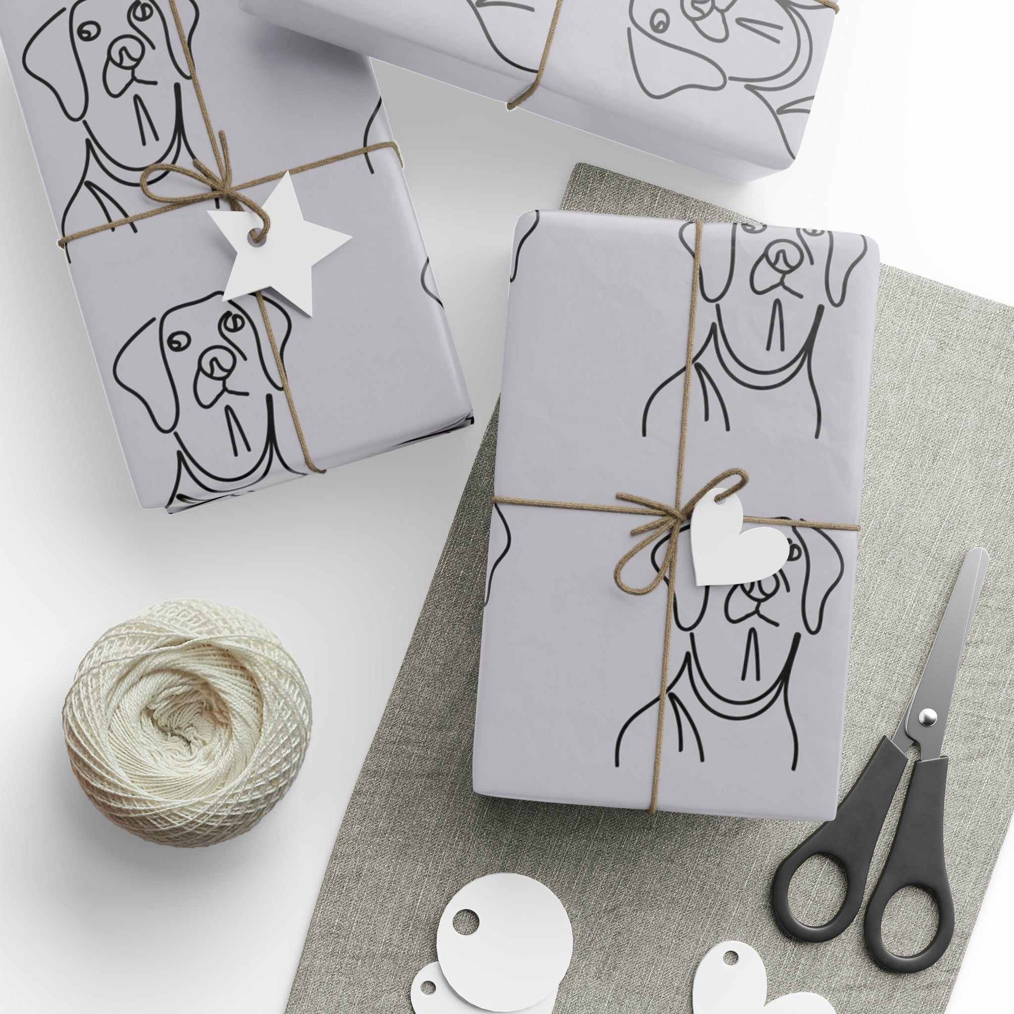 Art Deco - Dog Grey | Wrapping Paper Birthday Gift Holiday