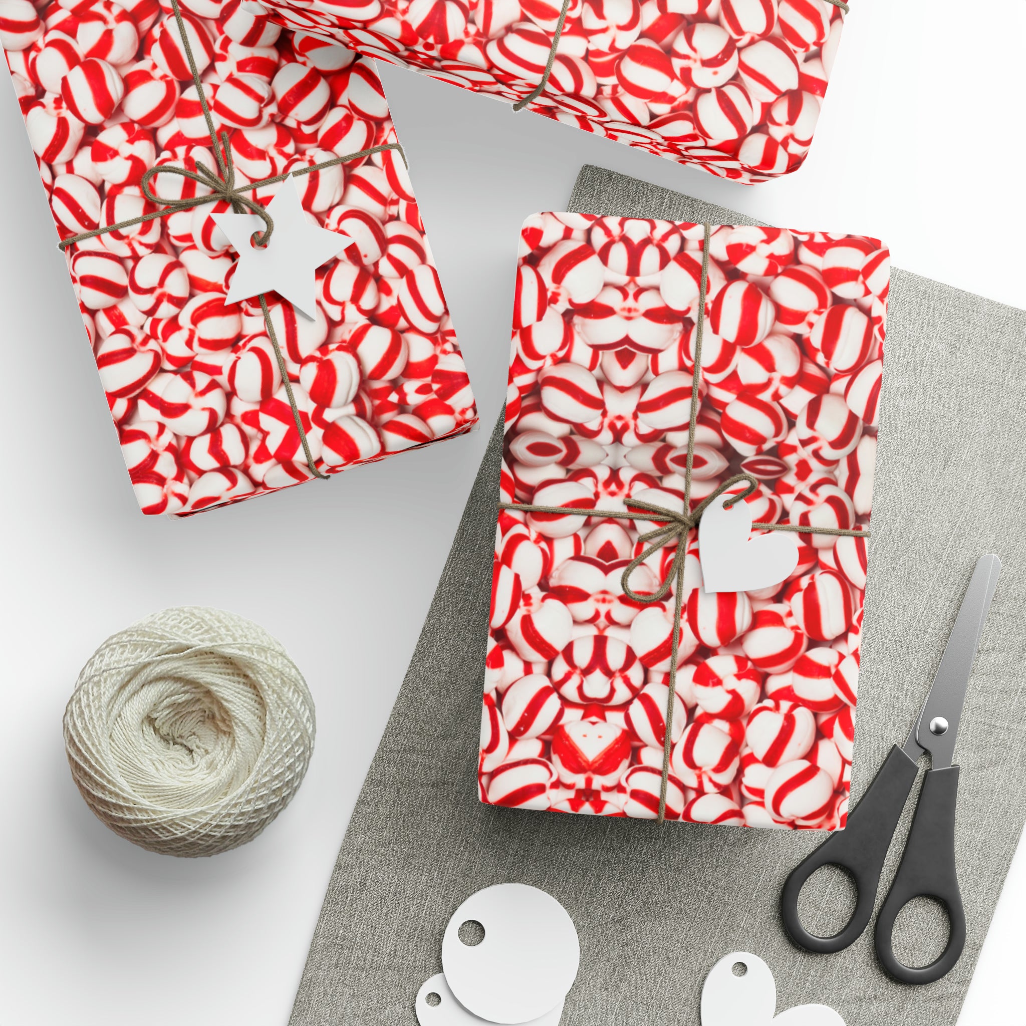 Peppermint Candy Balls | Wrapping Paper Birthday Gift Holiday