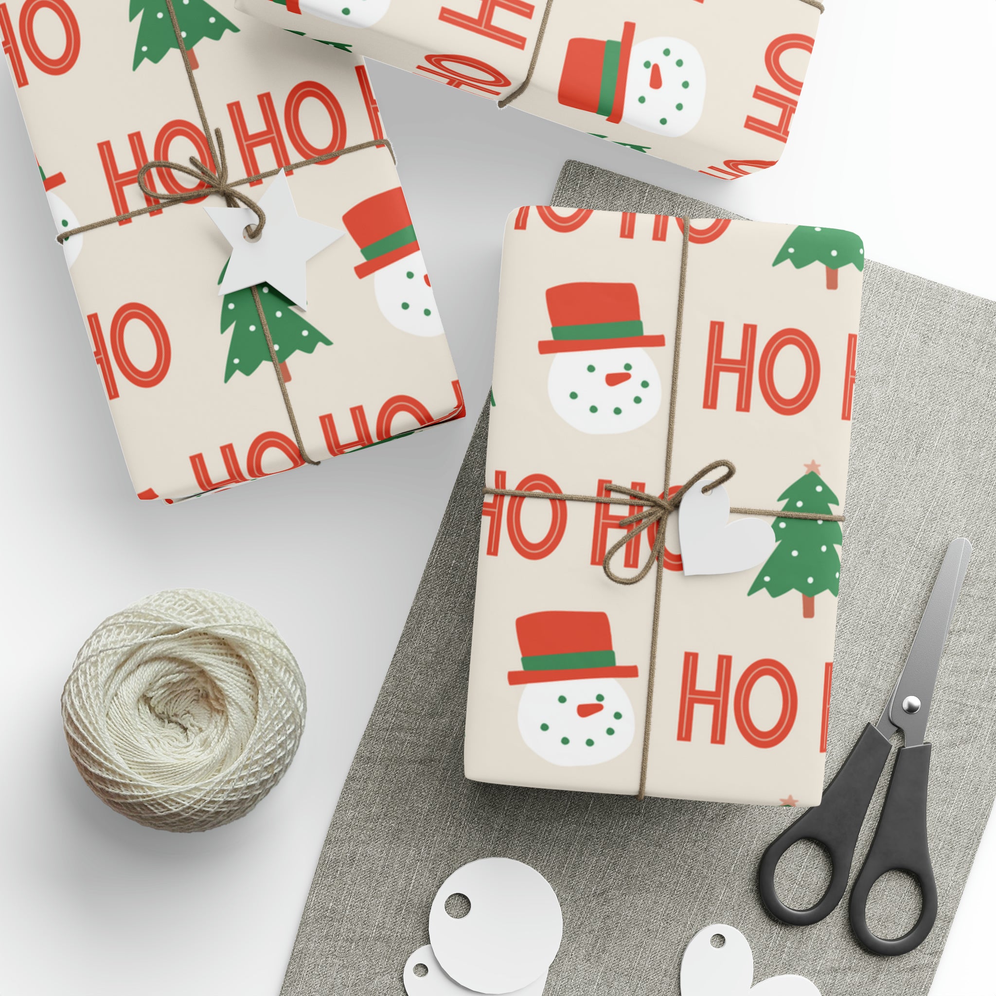 Ho Ho Ho Snowman | Wrapping Paper Birthday Gift Holiday