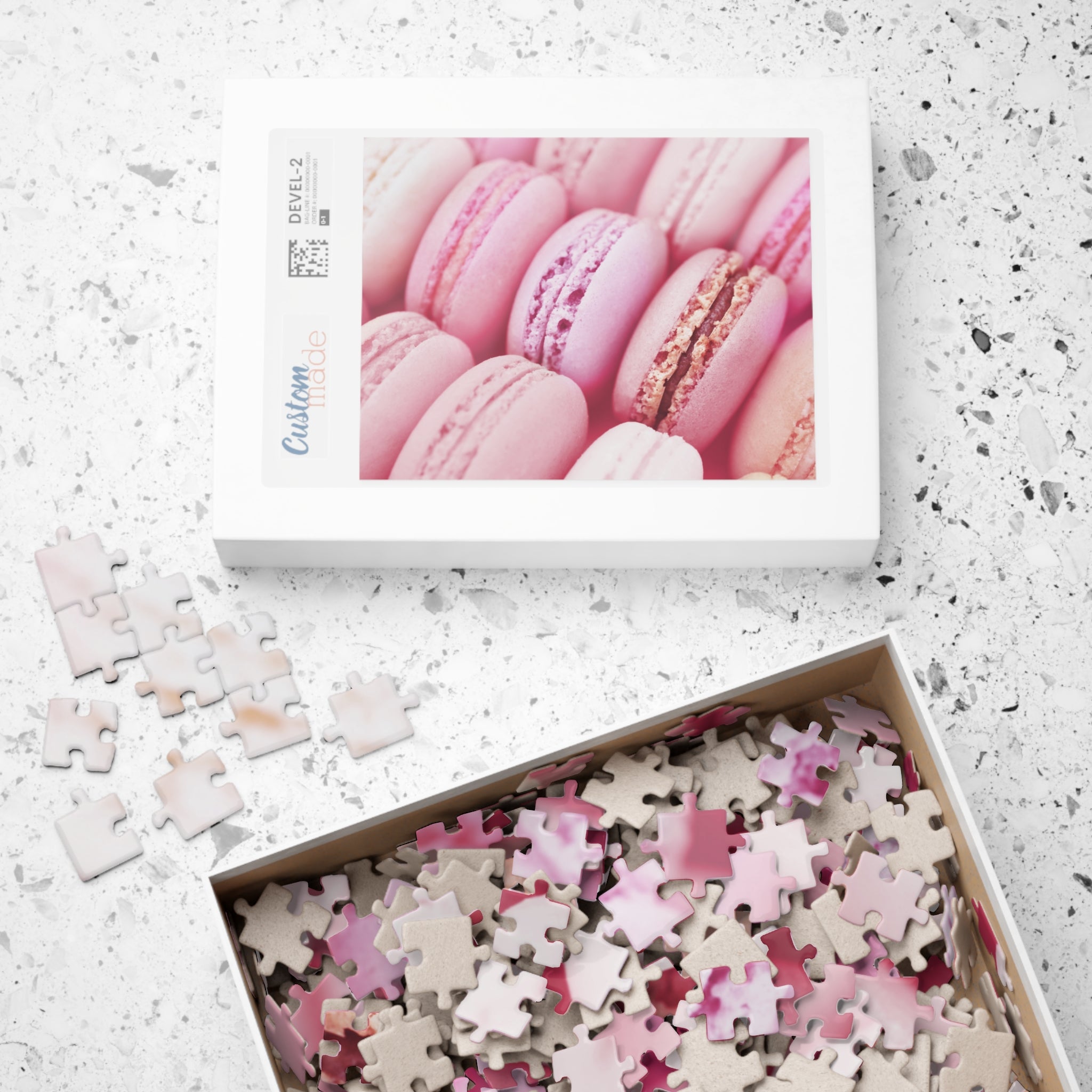 Macaron Pink Easter Valentine Jigsaw Puzzle Food Dessert