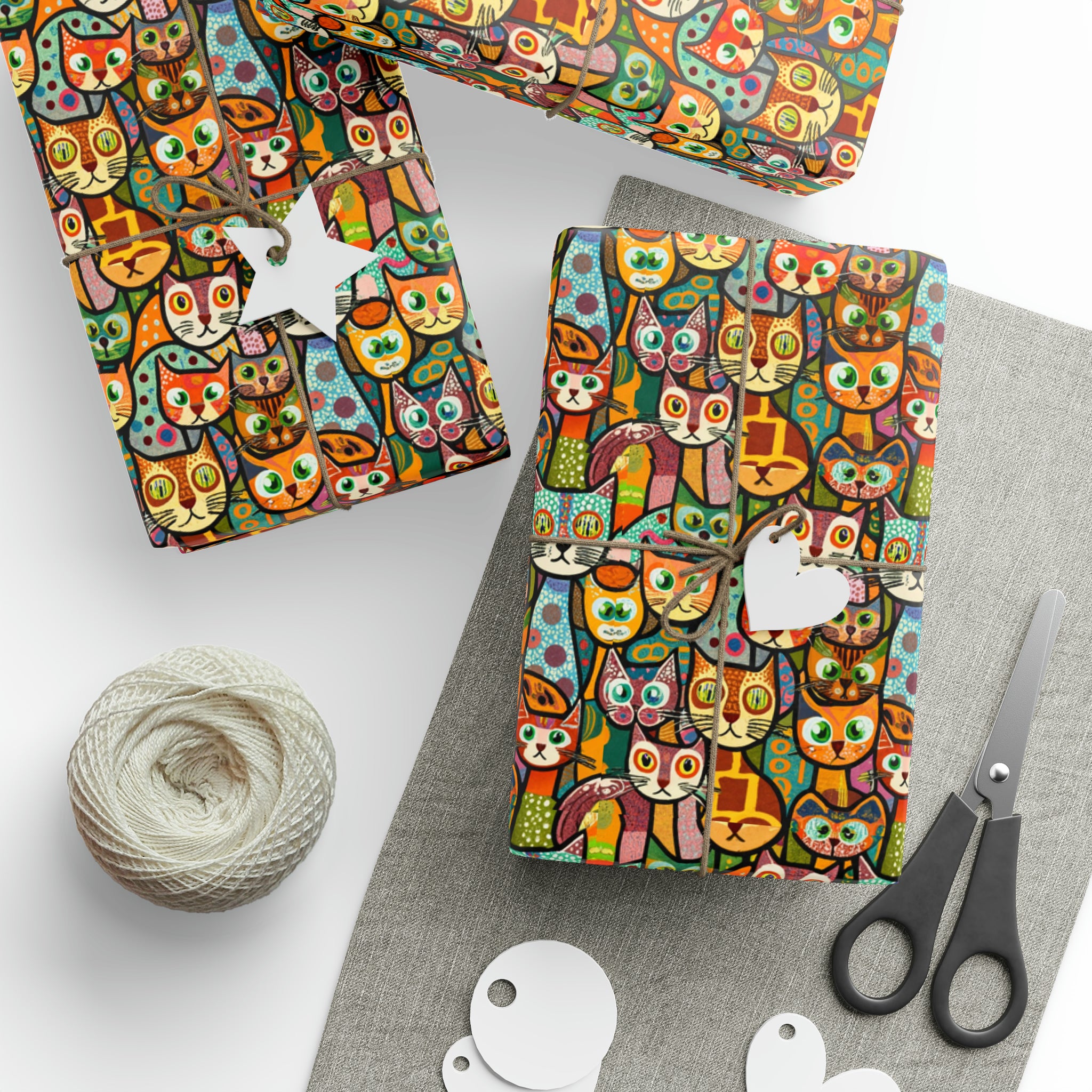 Art Deco - Cats | Wrapping Paper Birthday Gift Holiday