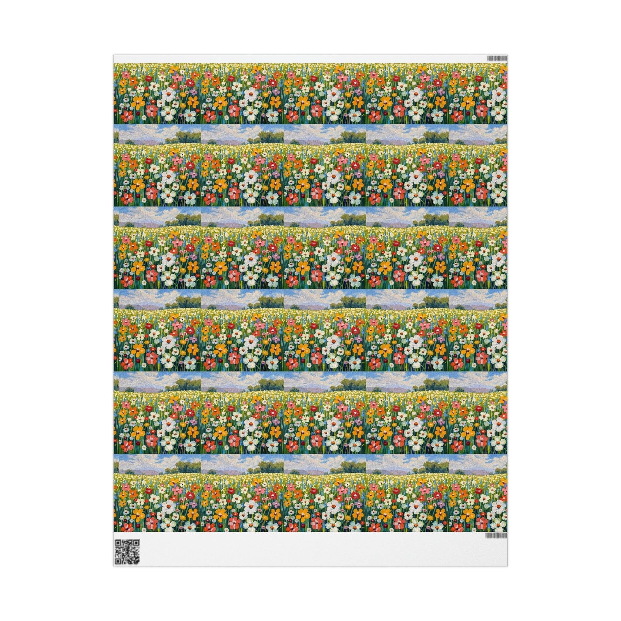 Art Deco - Flower Field | Wrapping Paper Birthday Gift Holiday