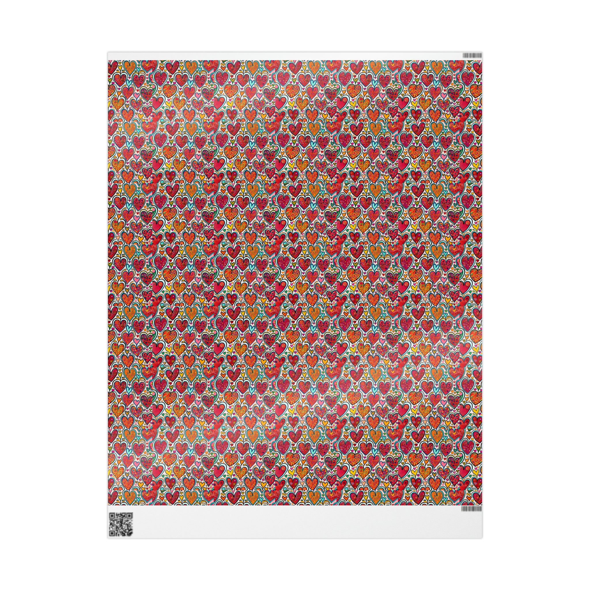 Art Deco - Hearts Red | Wrapping Paper Birthday Gift Holiday