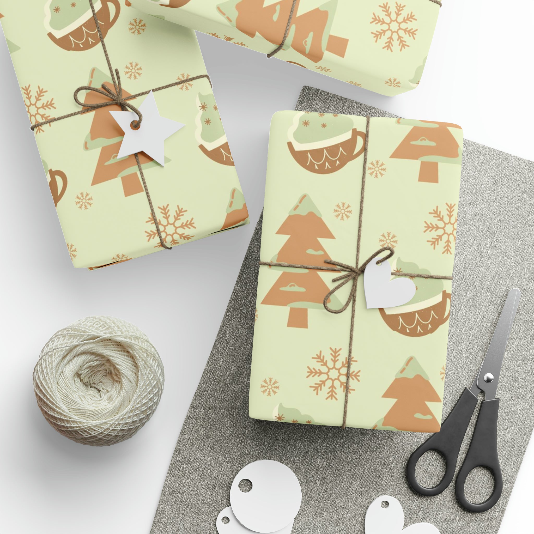 Hot Chocolate and Trees | Wrapping Paper Birthday Gift Holiday