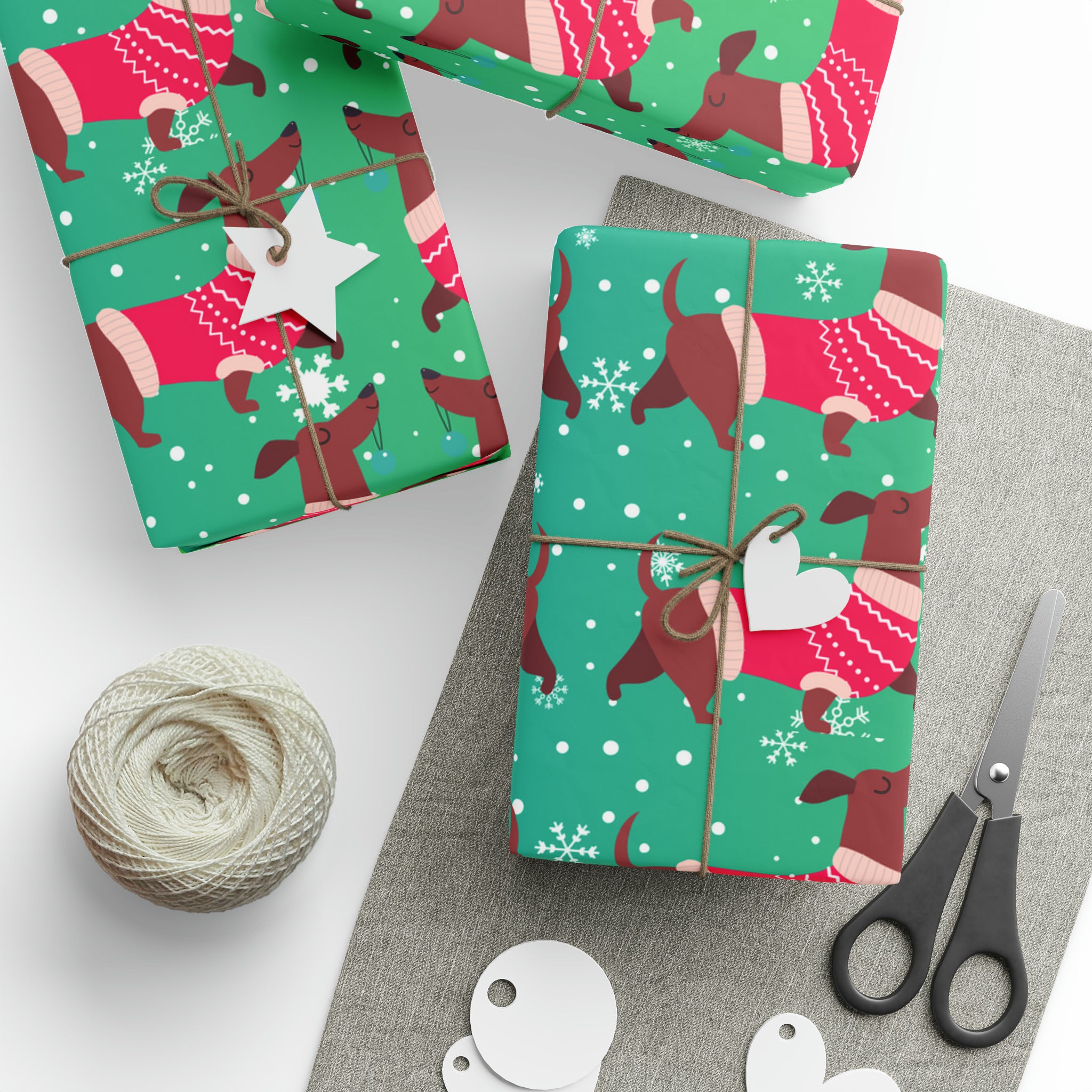 Dachshund in Sweater Gradient | Wrapping Paper Birthday Gift Holiday