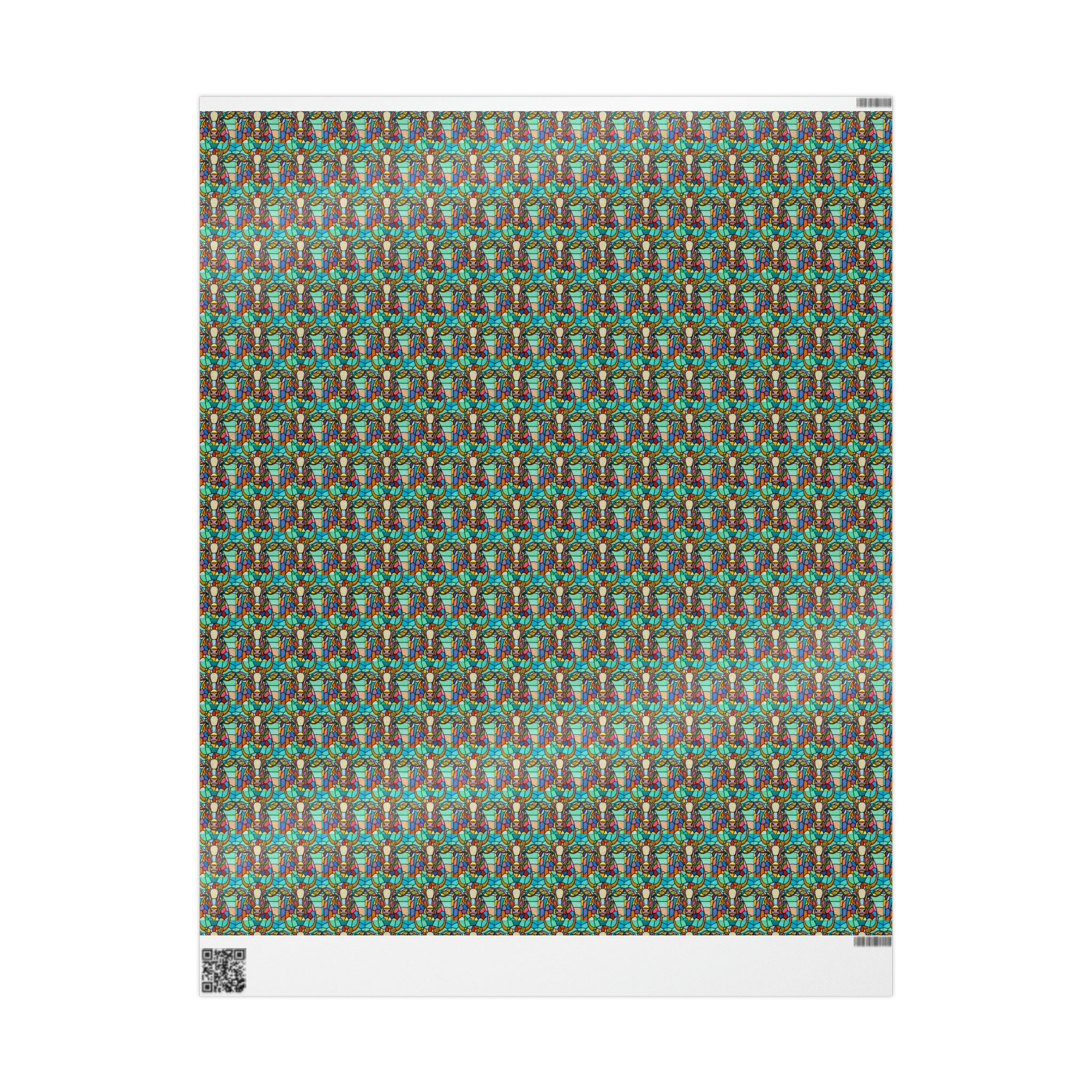 Art Deco - Stained Glass Cow | Wrapping Paper Birthday Gift Holiday