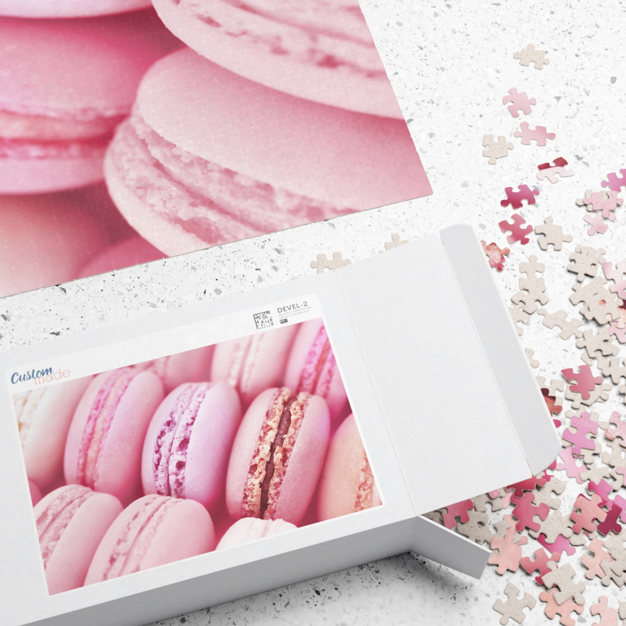 Macaron Pink Easter Valentine Jigsaw Puzzle Food Dessert