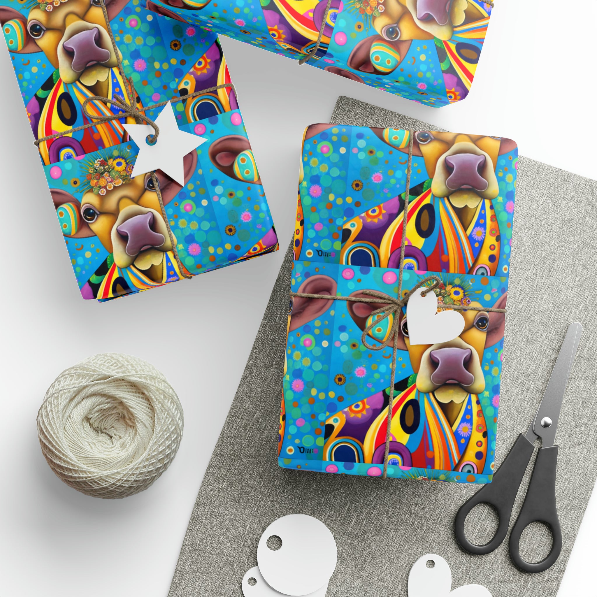 Art Deco - Cow-A -Bunga | Wrapping Paper Birthday Gift Holiday