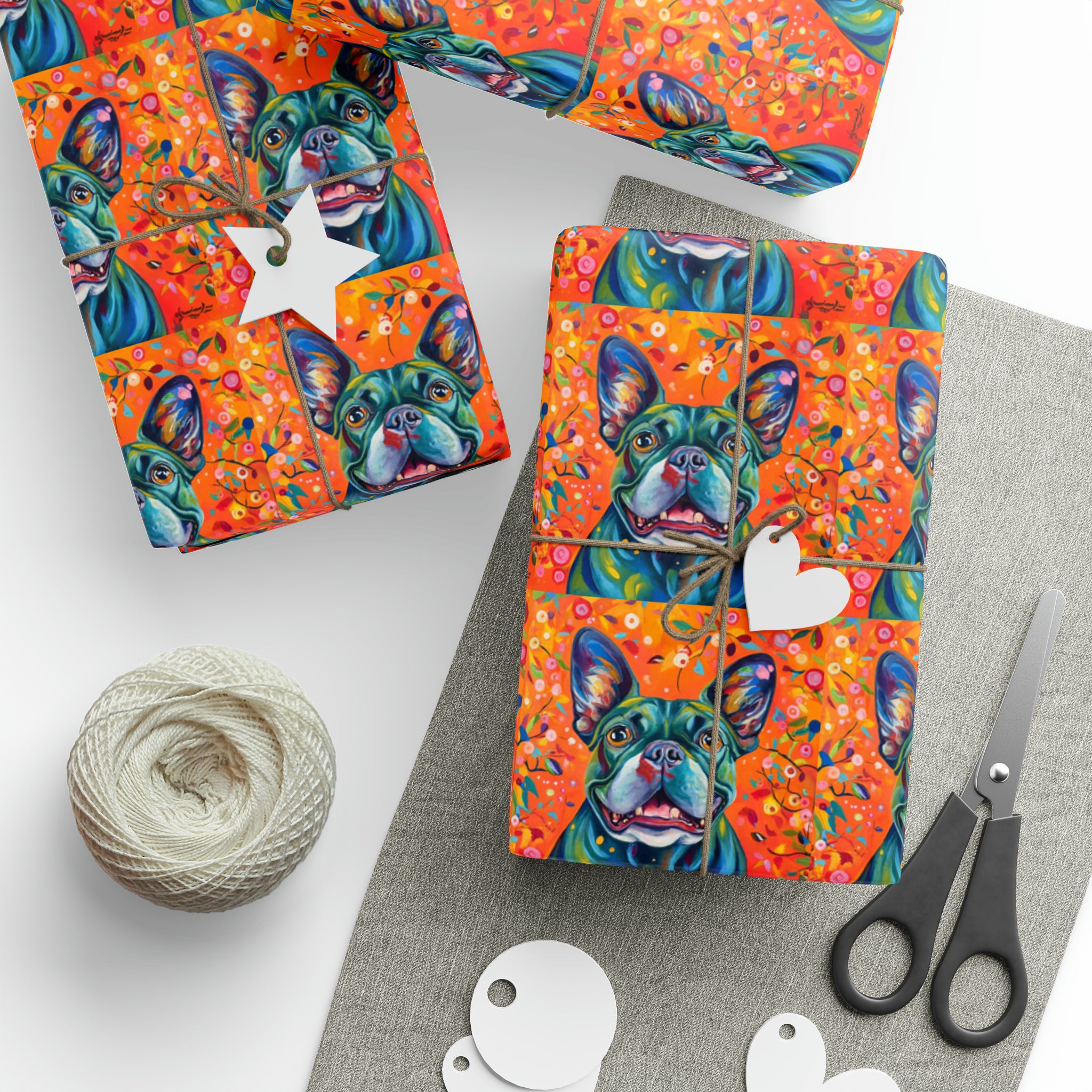 Art Deco - Frenchie | Wrapping Paper Birthday Gift Holiday