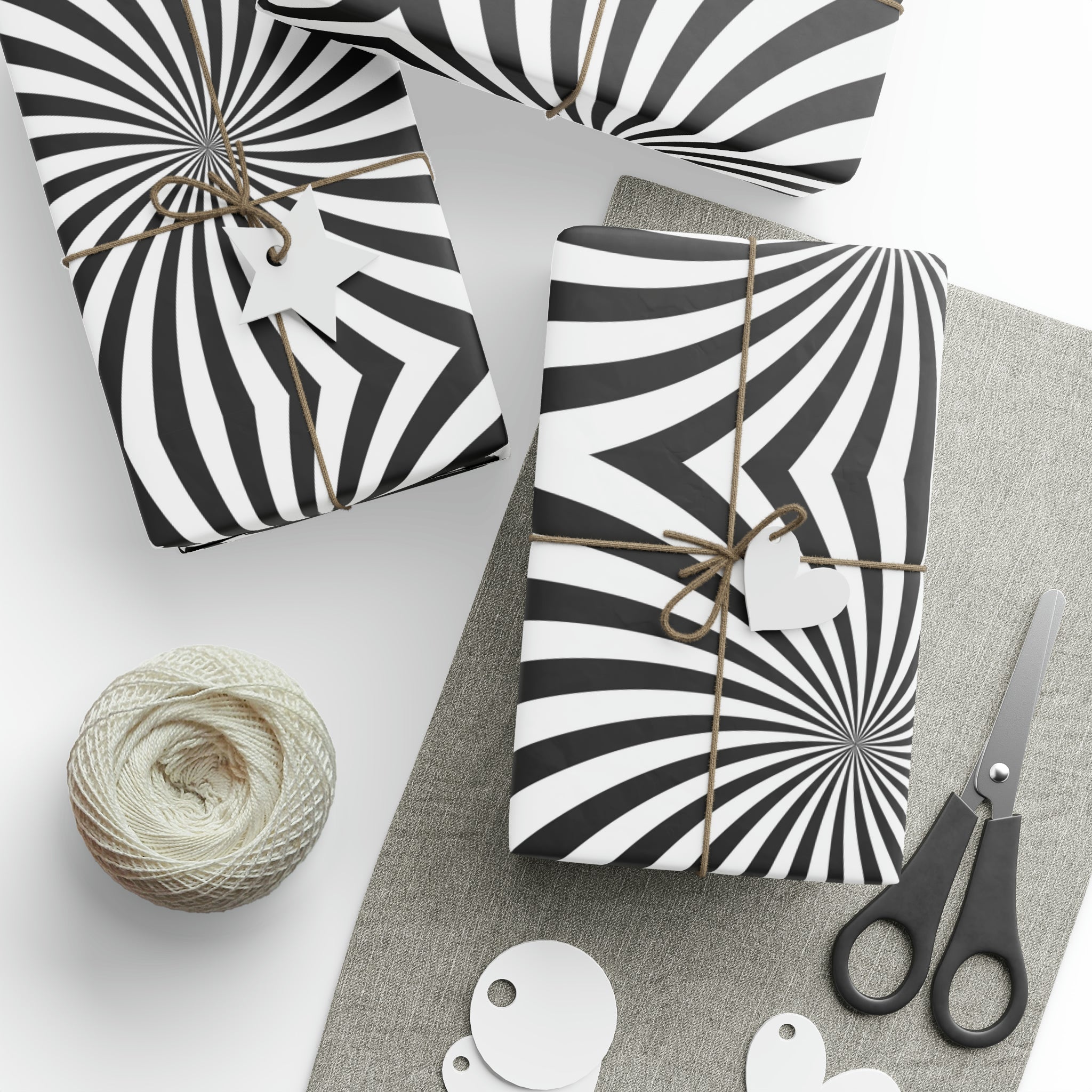 Mindbending Swirls Black and White | Wrapping Paper Birthday Gift Holiday