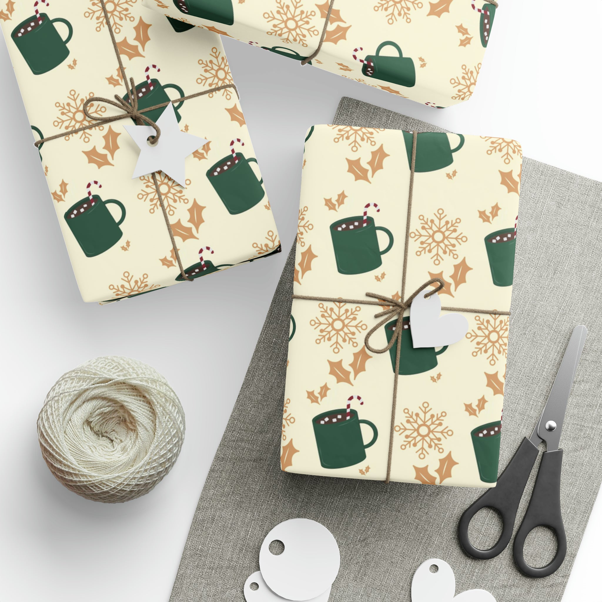 Hot Cocoa With Marshmallows | Wrapping Paper Birthday Gift Holiday