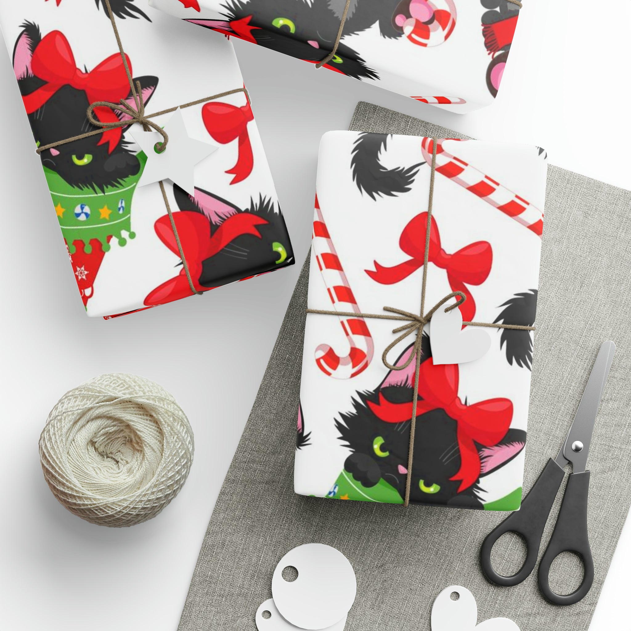 Angry Cat in Stocking | Wrapping Paper Birthday Gift Holiday