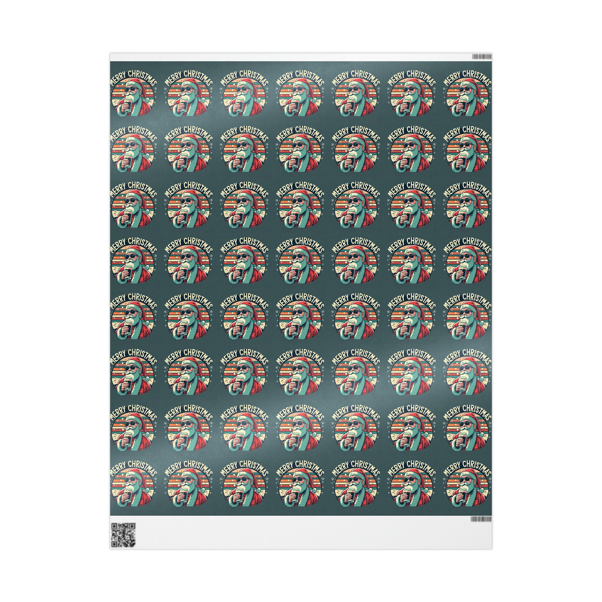 Santa Dark Beer | Wrapping Paper Birthday Gift Holiday