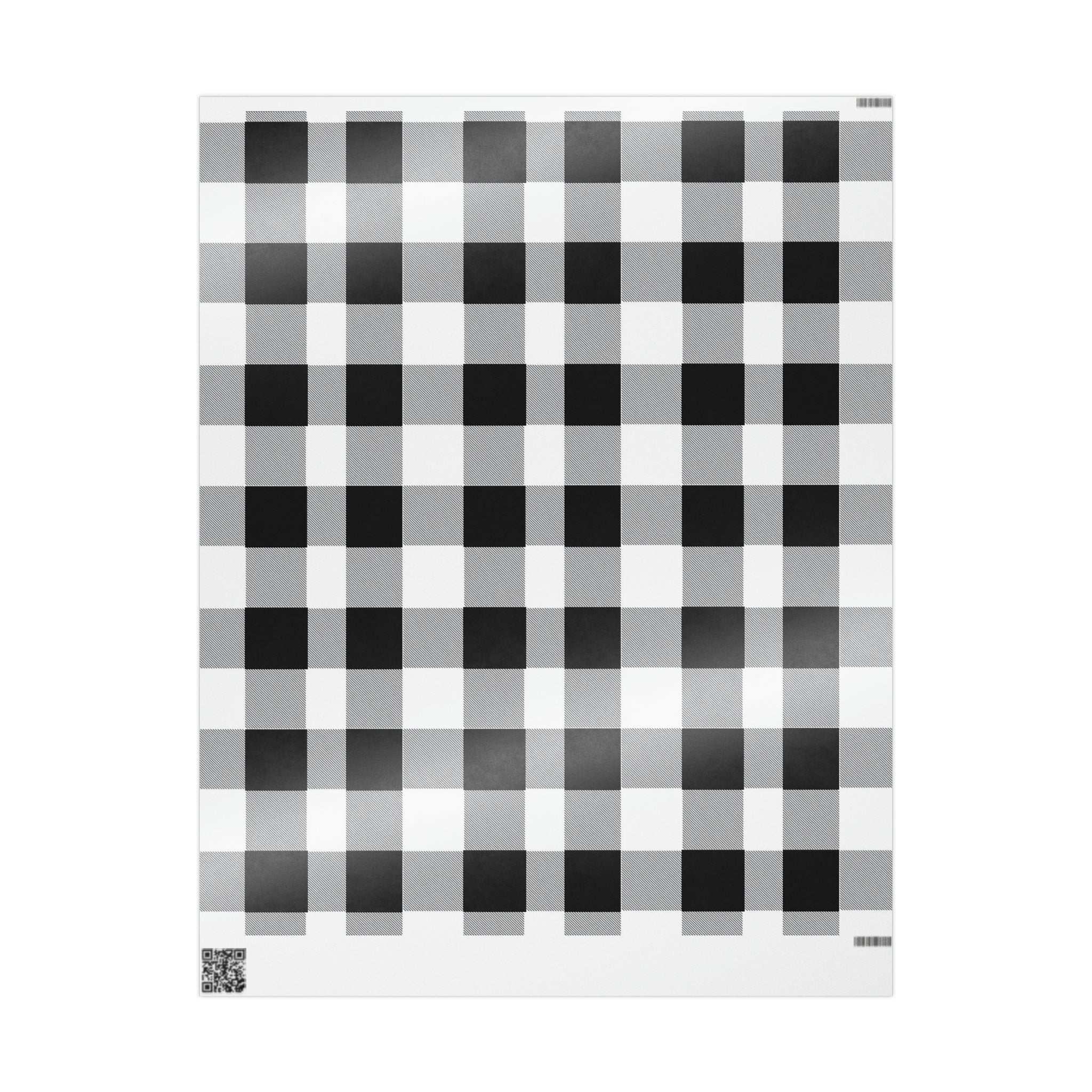 Buffalo Plaid Black and White Large | Wrapping Paper Birthday Gift Holiday